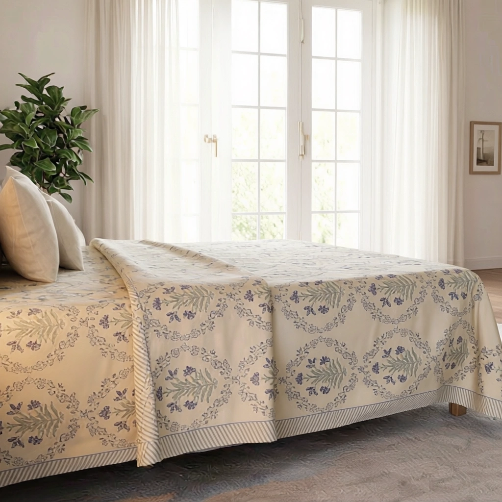 Queen Size Percale Fine Cotton Bedspread with 2 Pillow Cases 200098