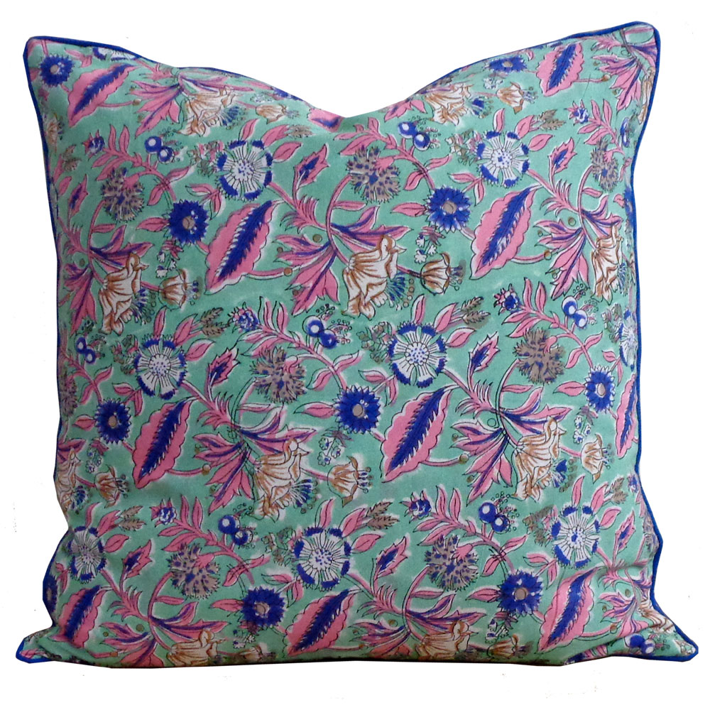 Piping Cushion Cover 50x50 cms Wild Flower Ocean 200856