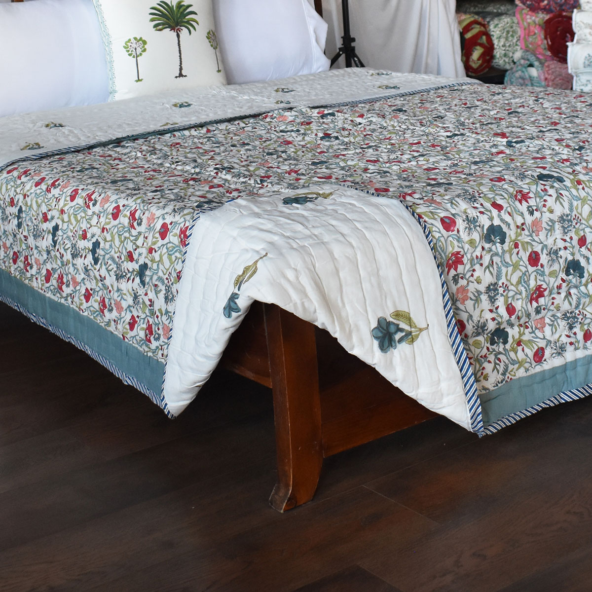 Hand Block Printed Cotton Queen Size Quilt 202213