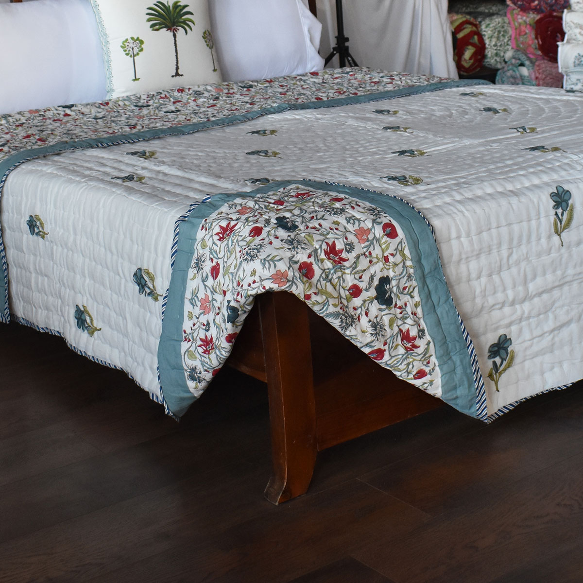 Hand Block Printed Cotton Queen Size Quilt 202213