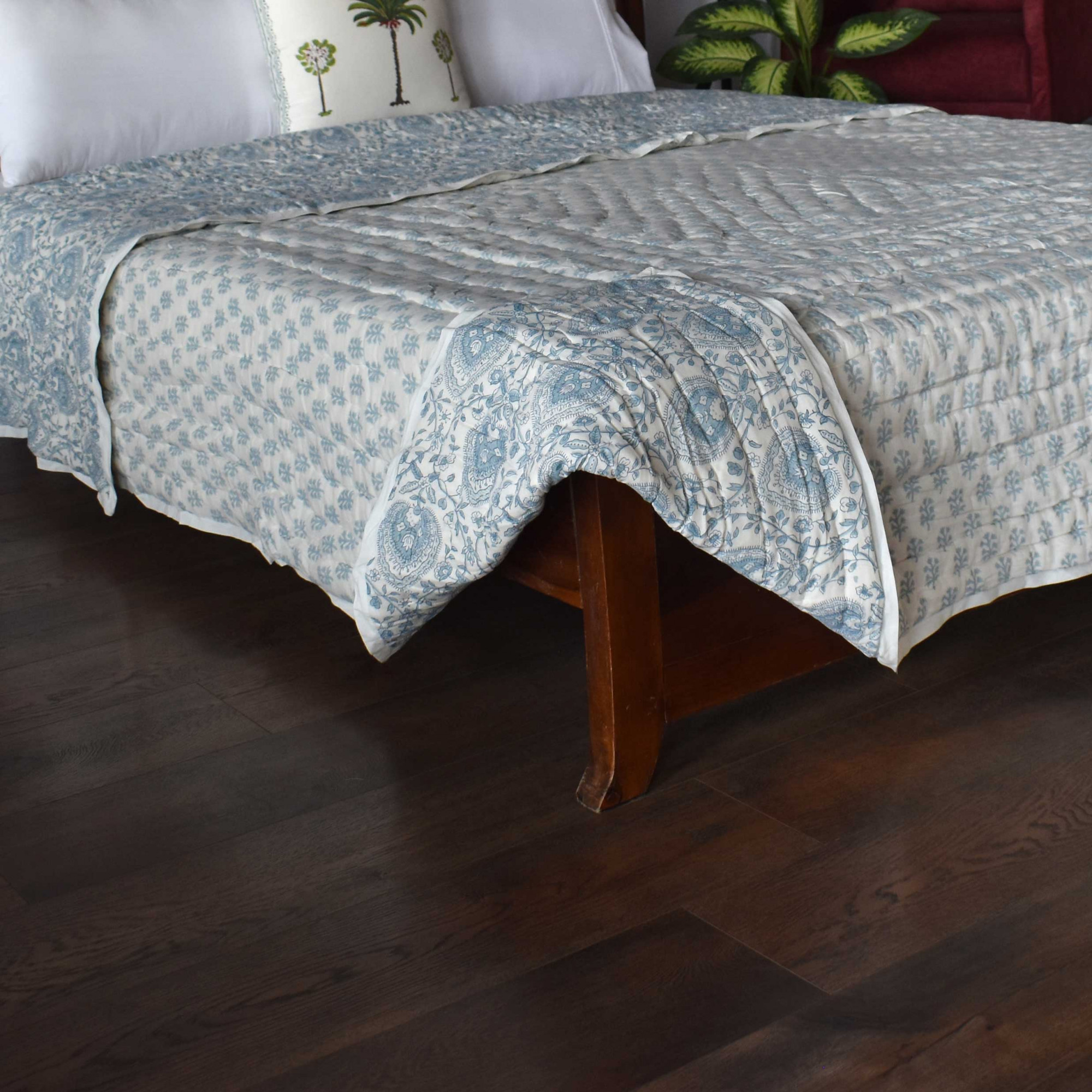 Hand Block Printed Cotton King Size Quilt 202217