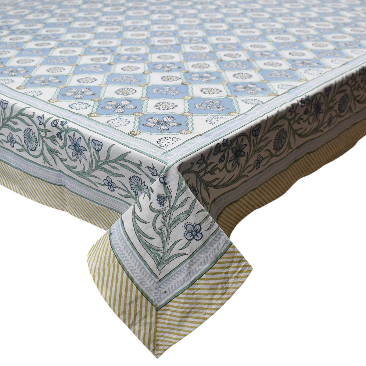 Wood Block Printed Handmade Tablecloth 150x220 cms  202427