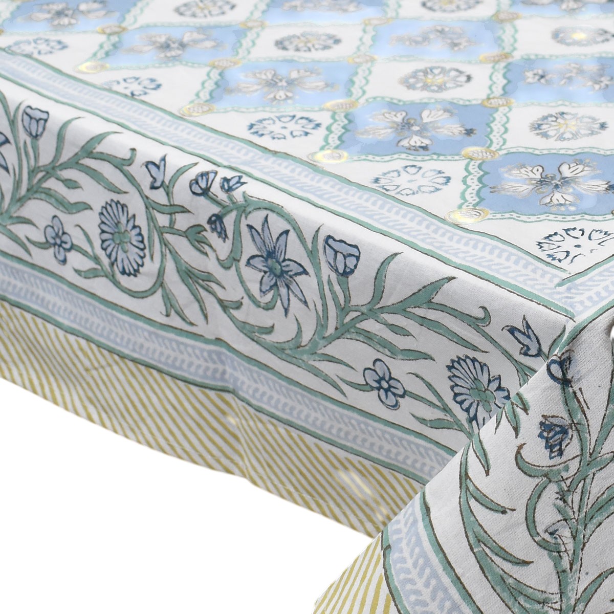Wood Block Printed Handmade Tablecloth 150x220 cms  202427
