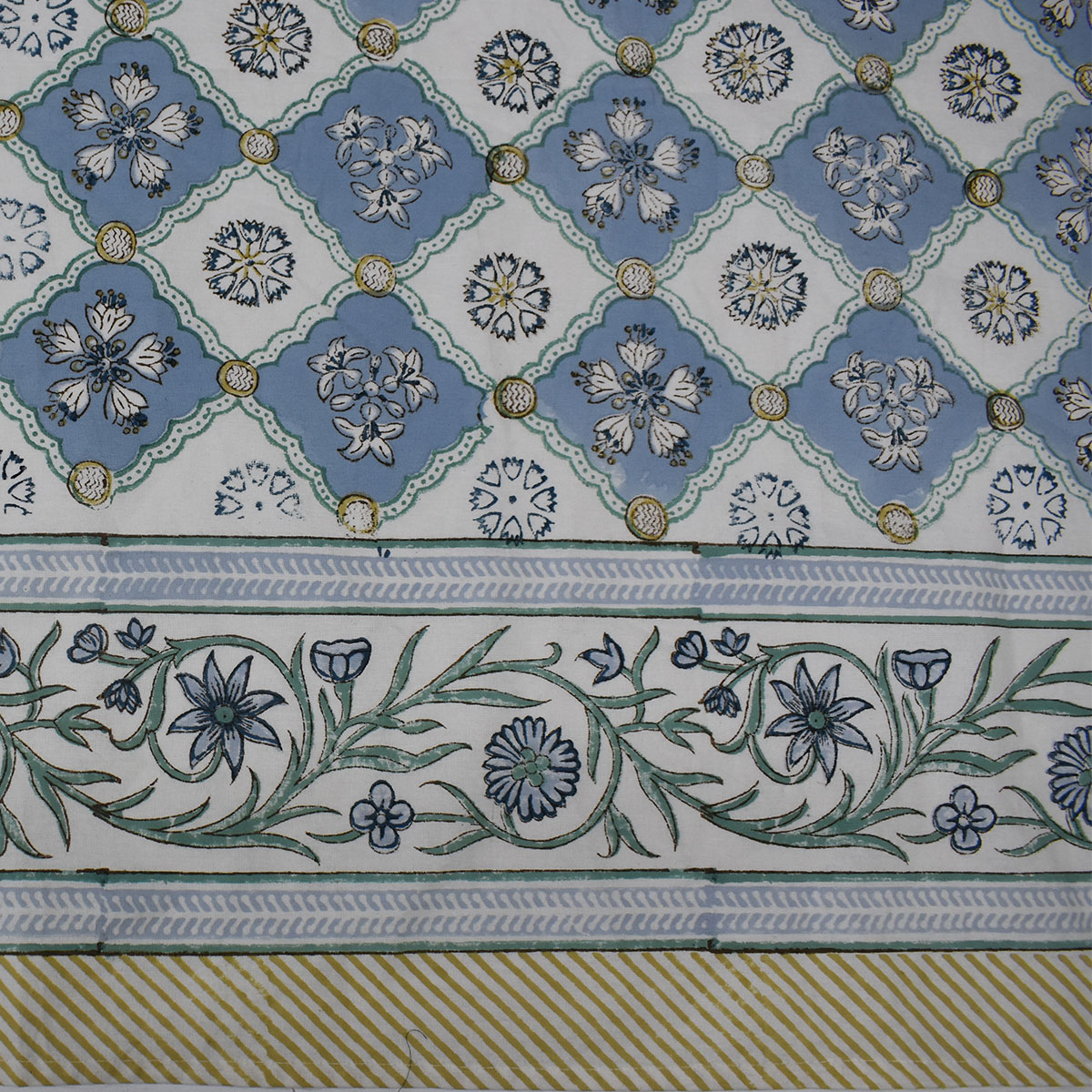 Wood Block Printed Handmade Tablecloth 150x220 cms  202427