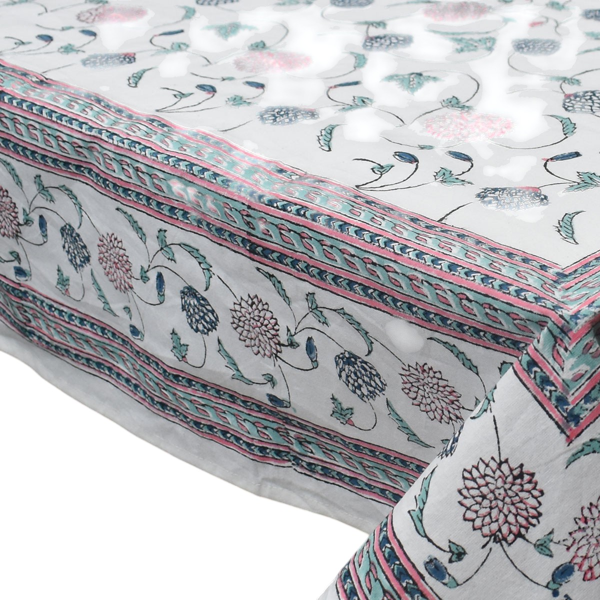 Wood Block Printed Handmade Tablecloth 150x220 cms 202428