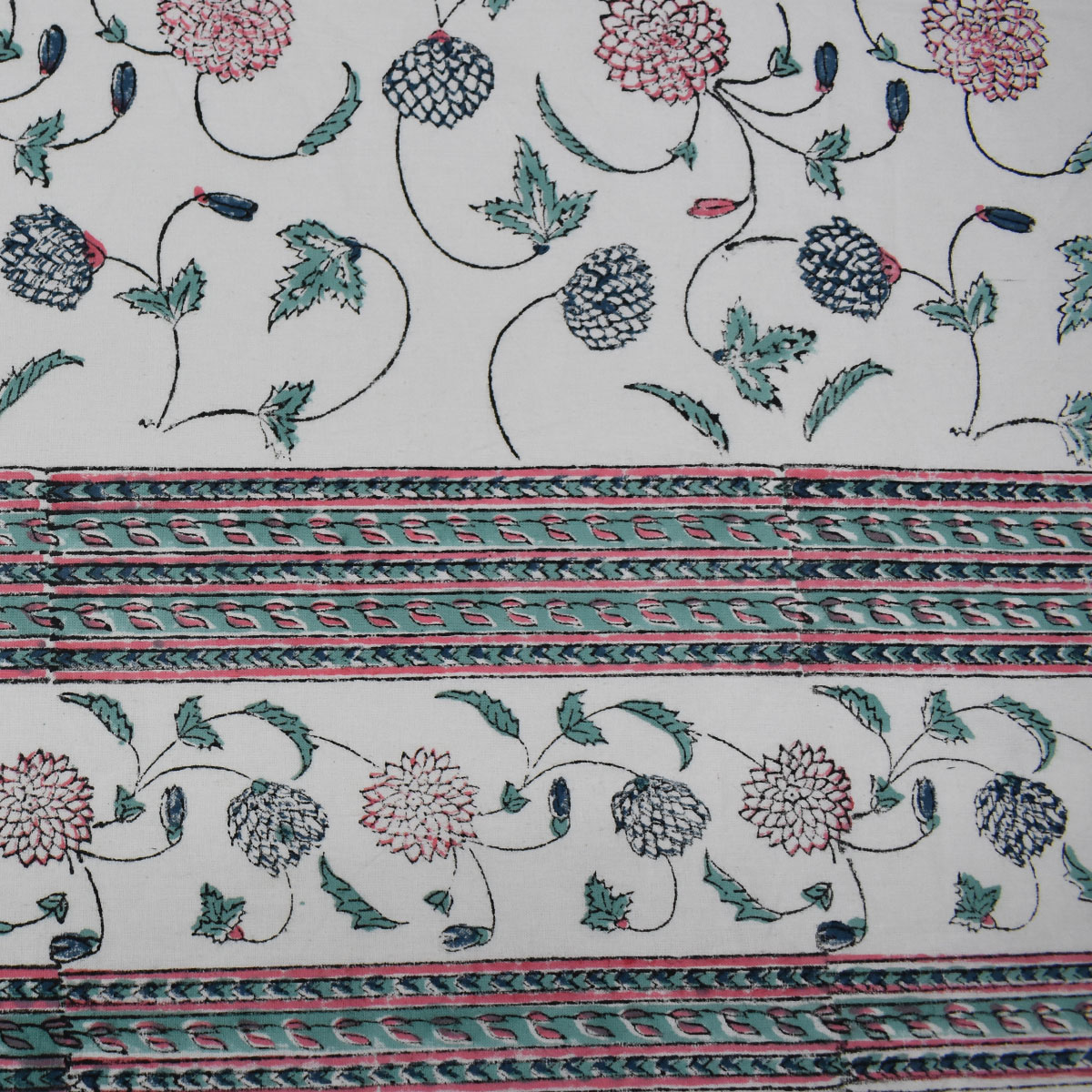 Wood Block Printed Handmade Tablecloth 150x220 cms 202428