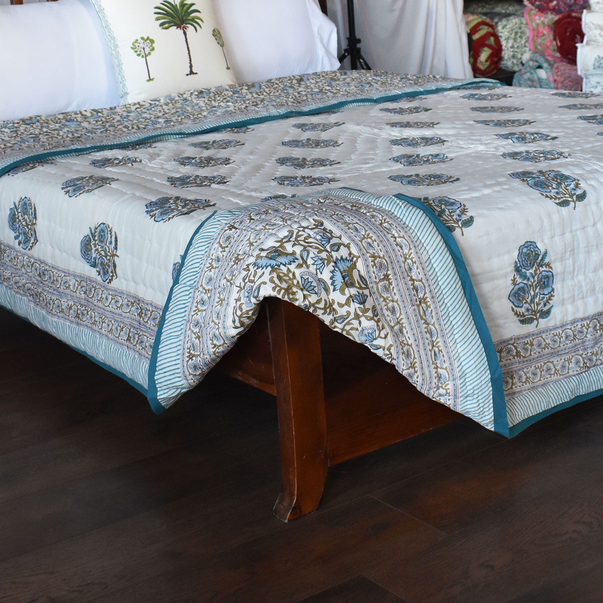 Hand Block Printed Cotton Queen Size Quilt 202524