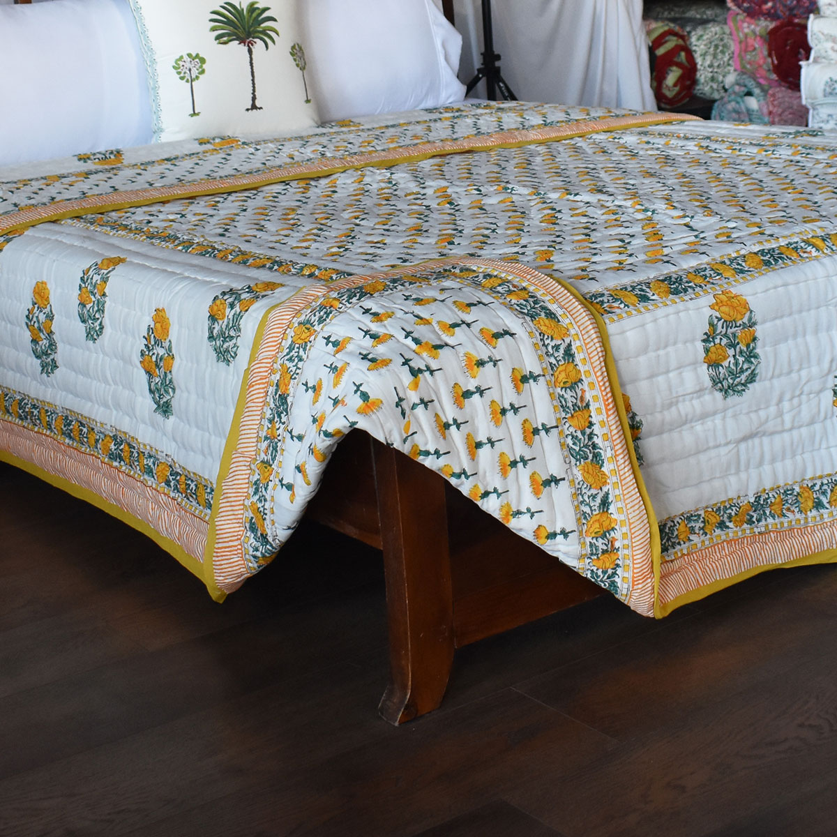 Hand Block Printed Cotton Queen Size Quilt 202525