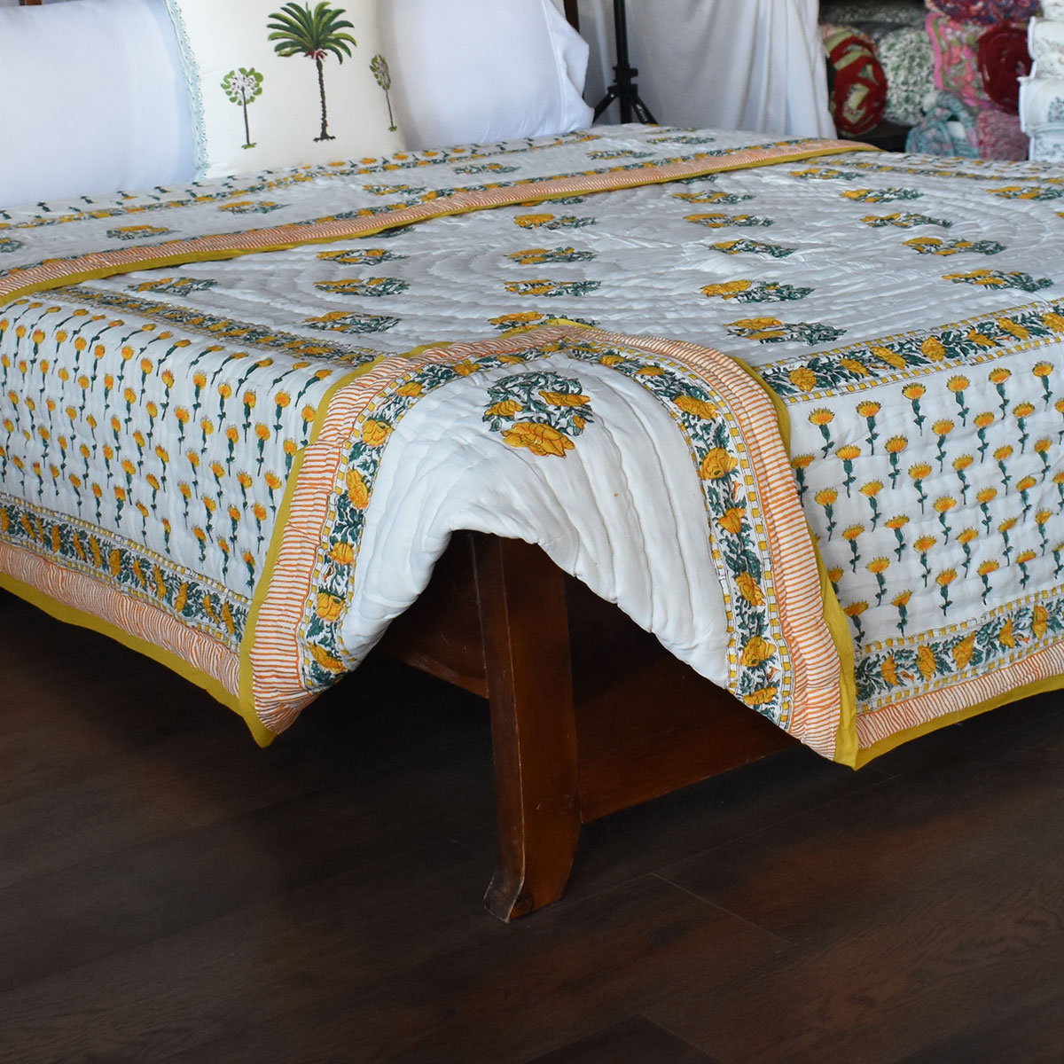 Hand Block Printed Cotton Queen Size Quilt 202525