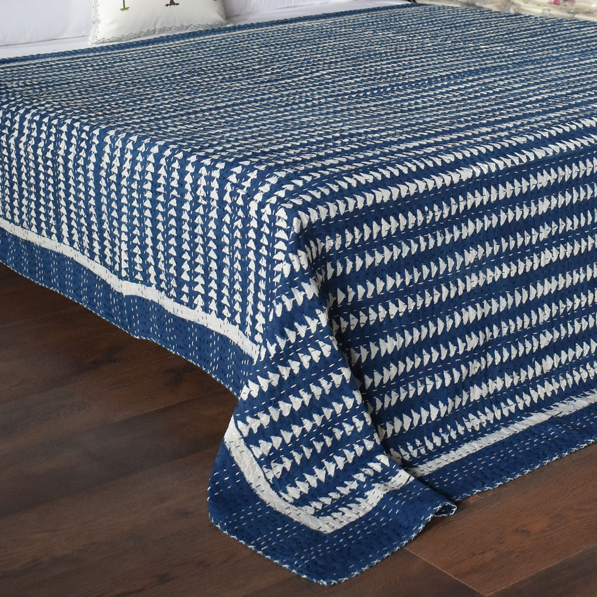 Hand Block Printed Cotton Kantha Queen Size 202546