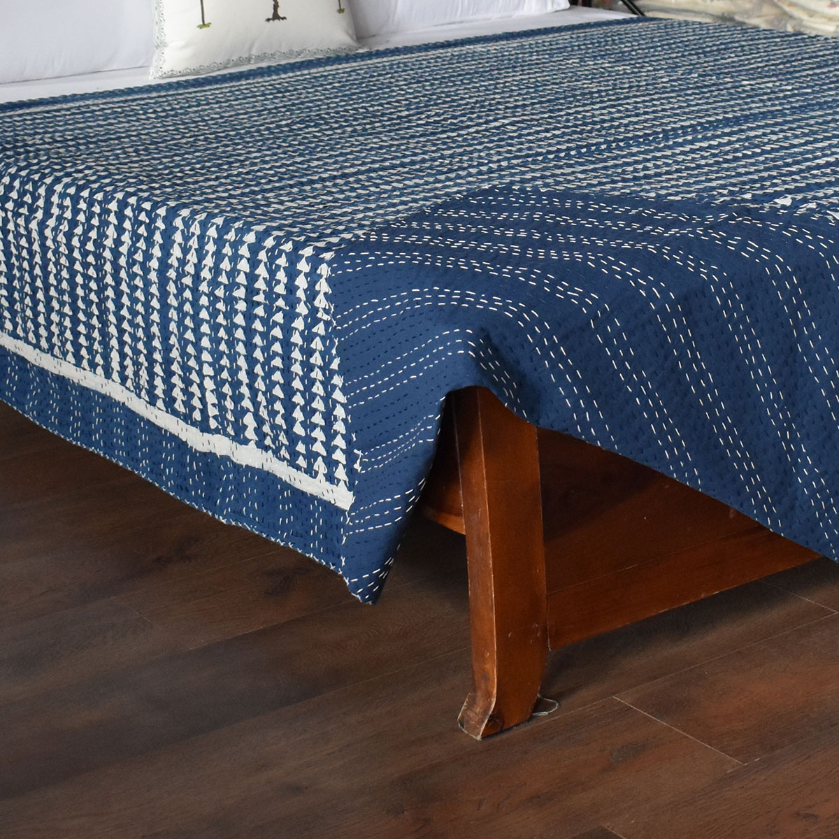 Hand Block Printed Cotton Kantha Queen Size  202546