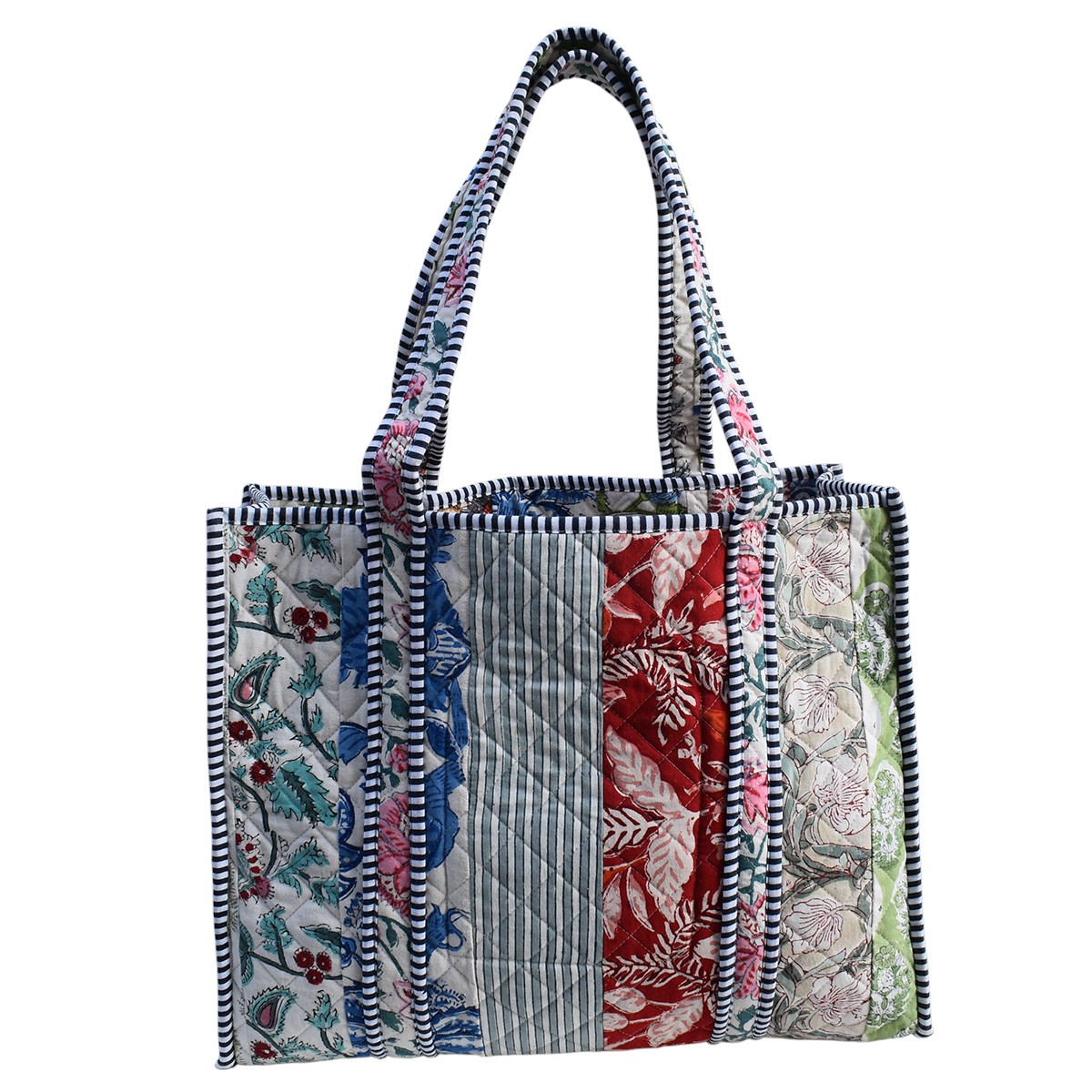 Hand Block Printed Cotton Quilted Tote Bag 251118