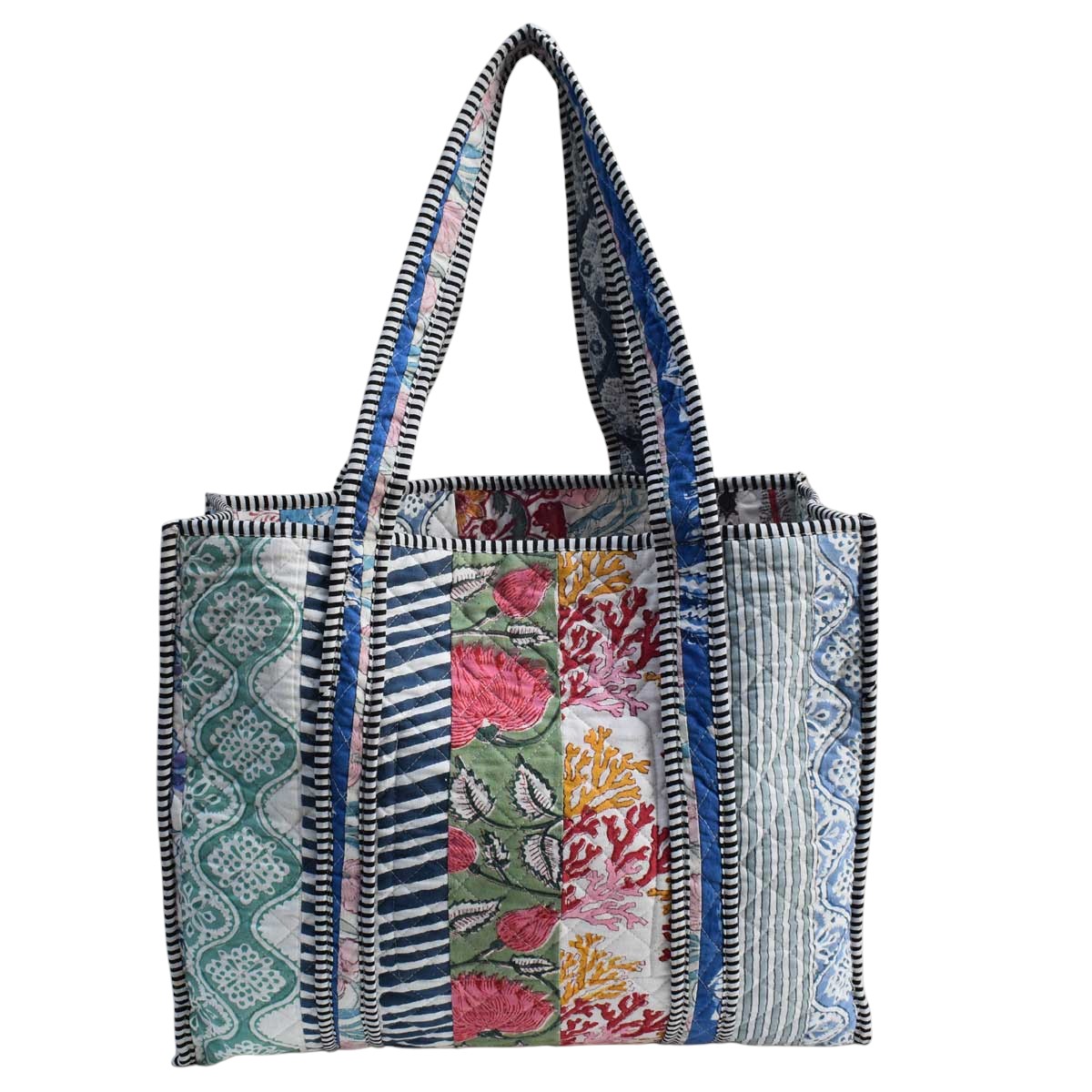 Hand Block Printed Cotton Quilted Tote Bag 251120