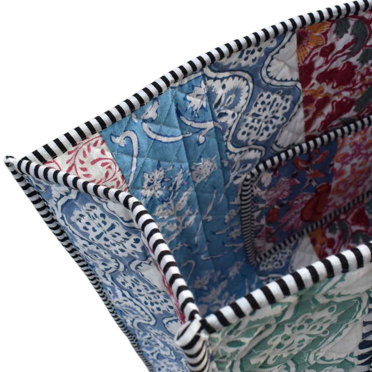 Hand Block Printed Cotton Quilted Tote Bag 251120