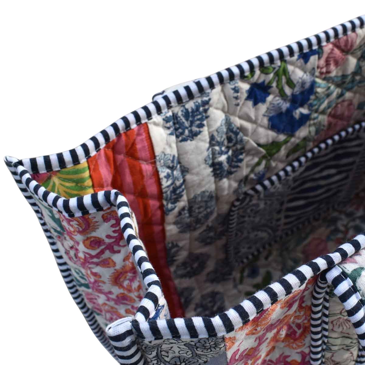 Hand Block Printed Cotton Quilted Tote Bag 251121