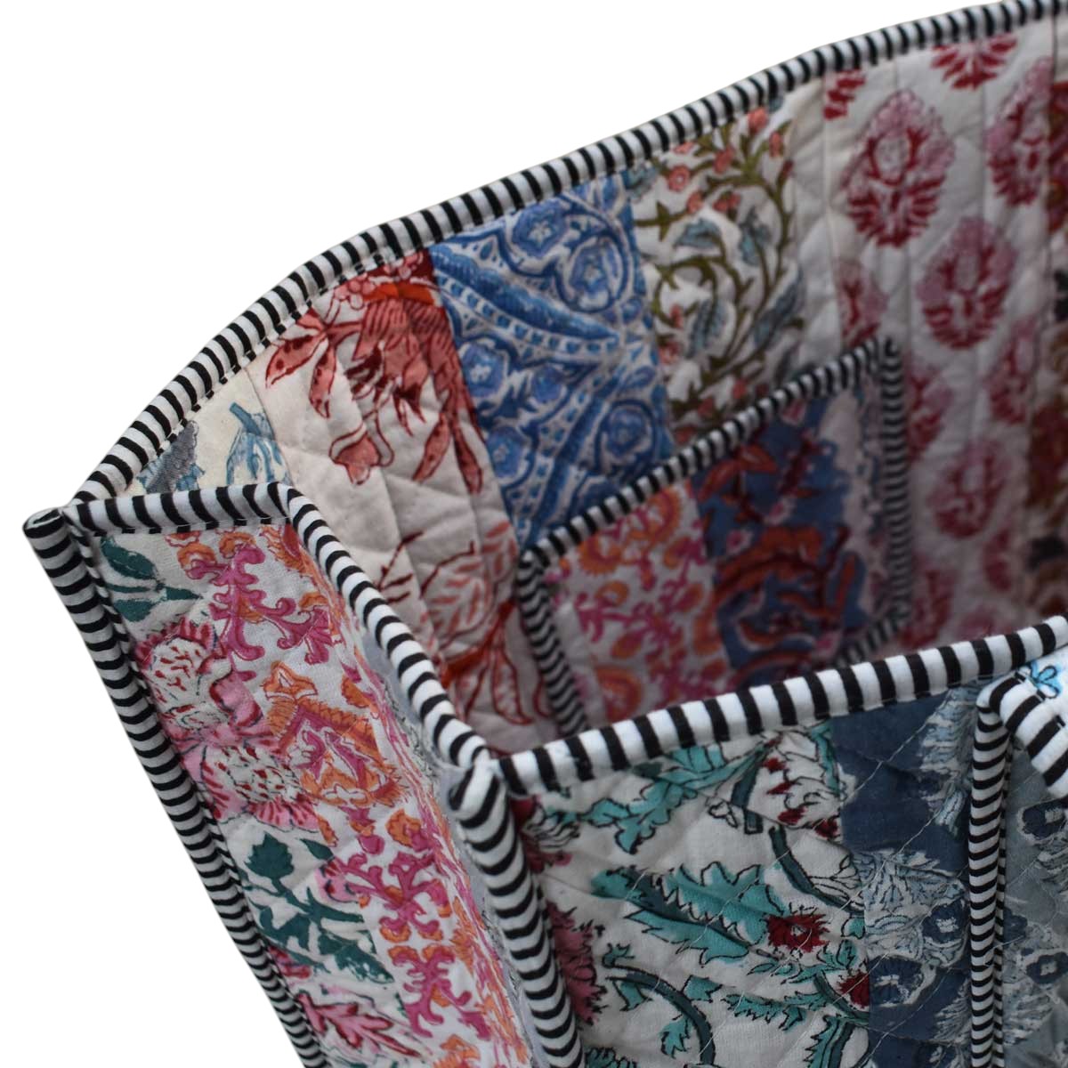 Hand Block Printed Cotton Quilted Tote Bag 251123