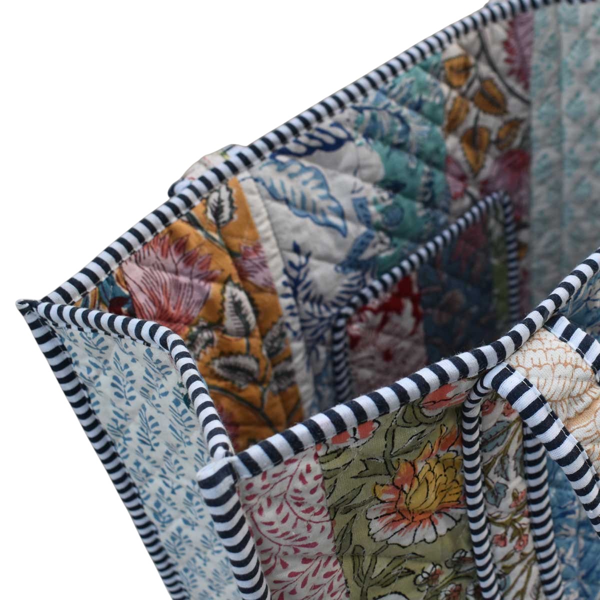 Hand Block Printed Cotton Quilted Tote Bag 251124