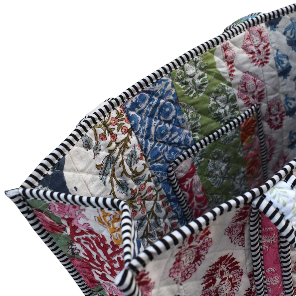 Hand Block Printed Cotton Quilted Tote Bag 251126