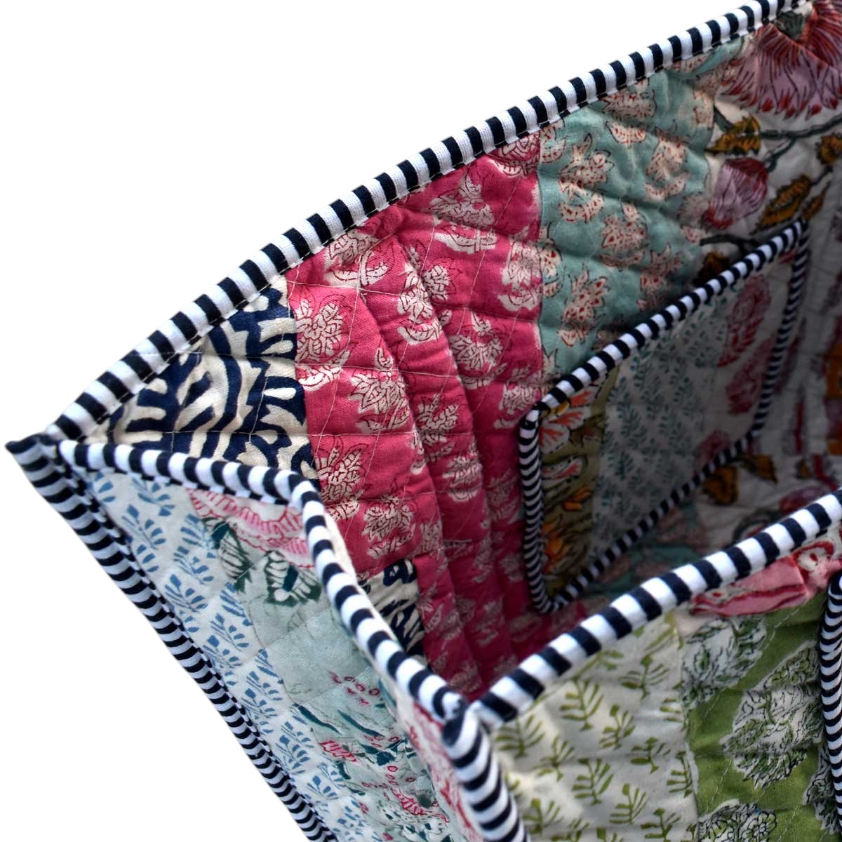 Hand Block Printed Cotton Quilted Tote Bag 251127