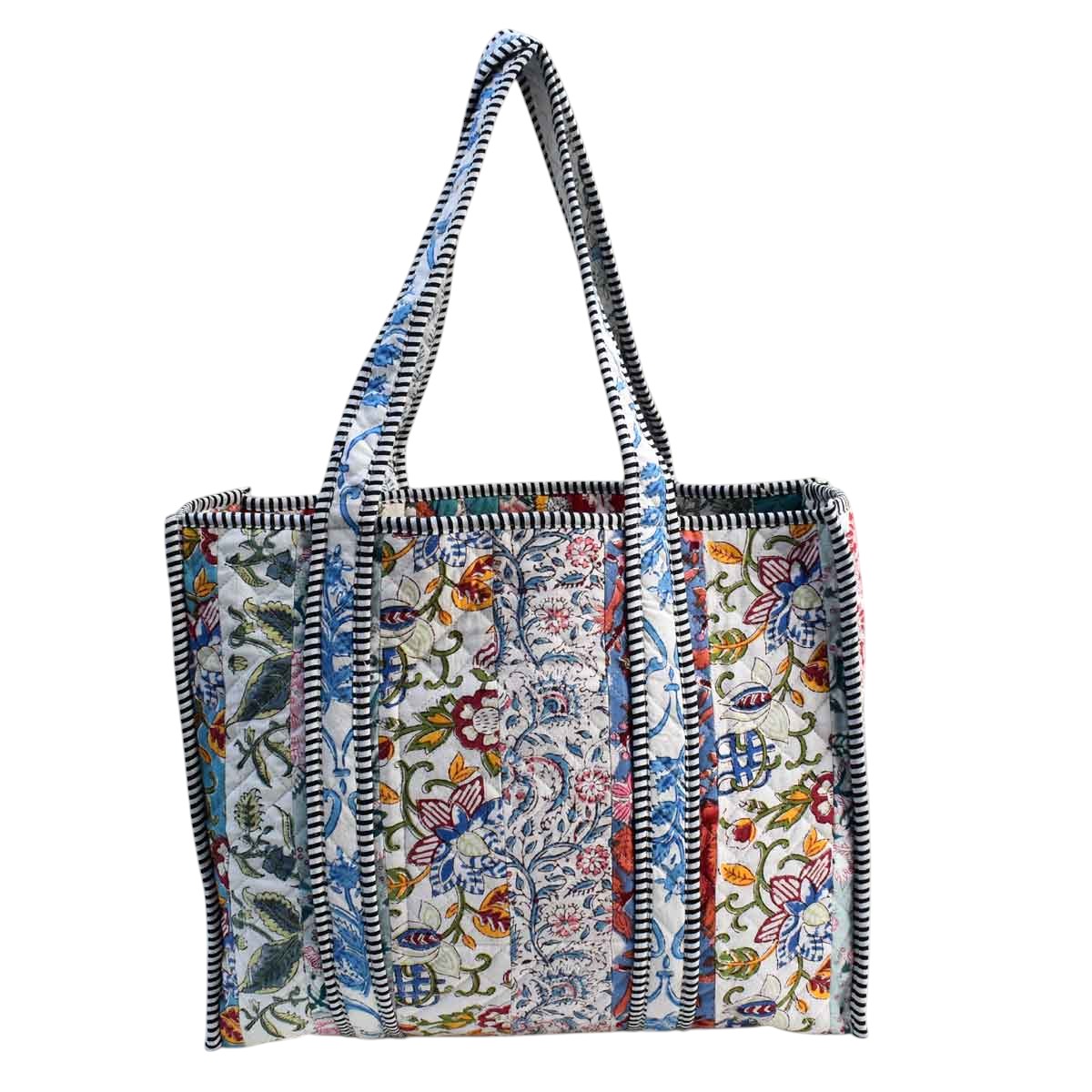 Hand Block Printed Cotton Quilted Tote Bag  251128