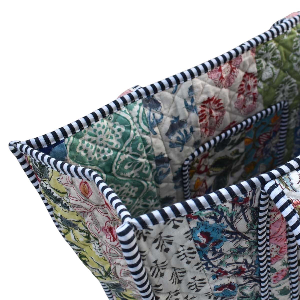Hand Block Printed Cotton Quilted Tote Bag 251129