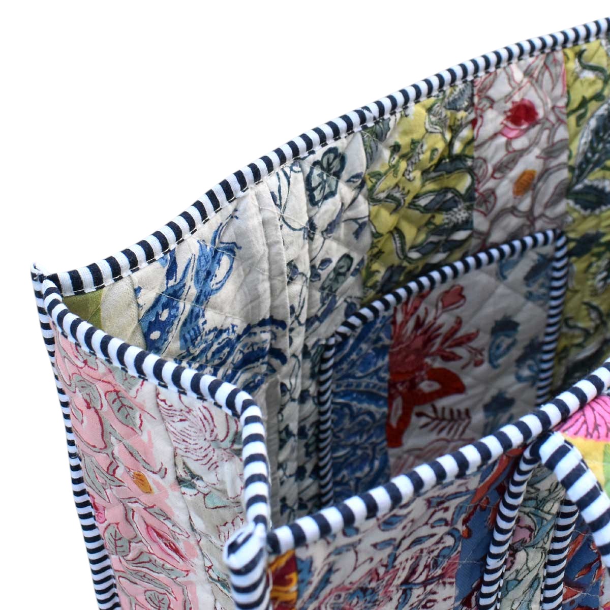 Hand Block Printed Cotton Quilted Tote Bag  251131