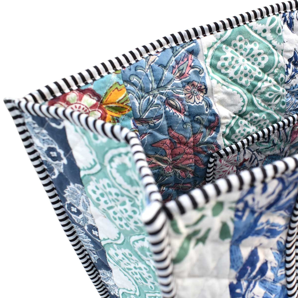 Hand Block Printed Cotton Quilted Tote Bag 251133