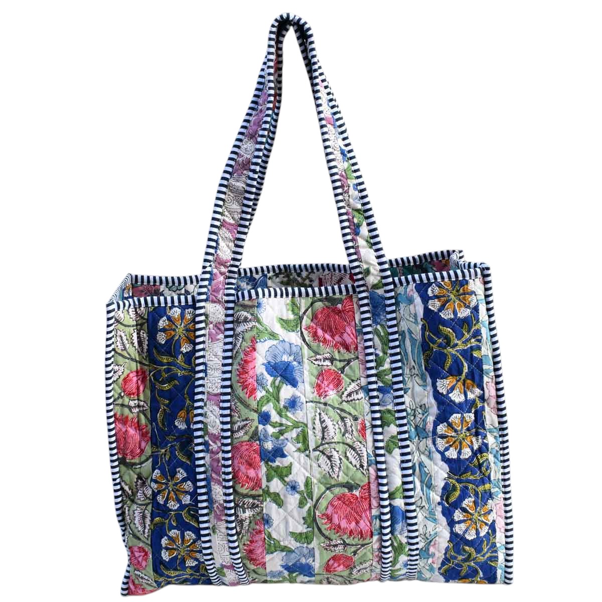 Hand Block Printed Cotton Quilted Tote Bag  251140
