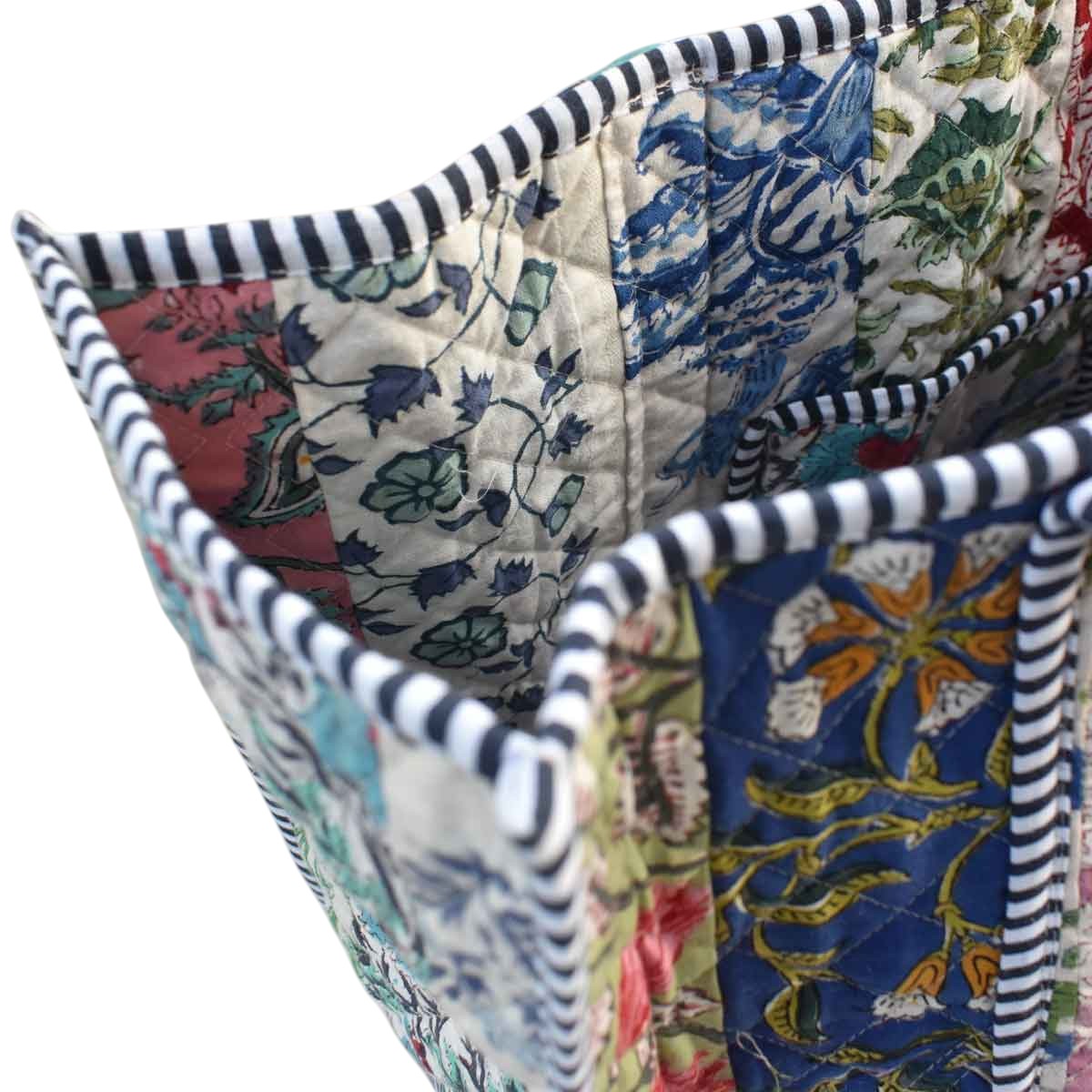 Hand Block Printed Cotton Quilted Tote Bag  251140