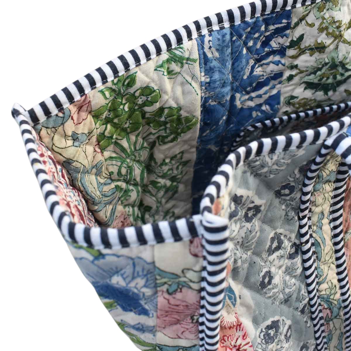Hand Block Printed Cotton Quilted Tote Bag 251141