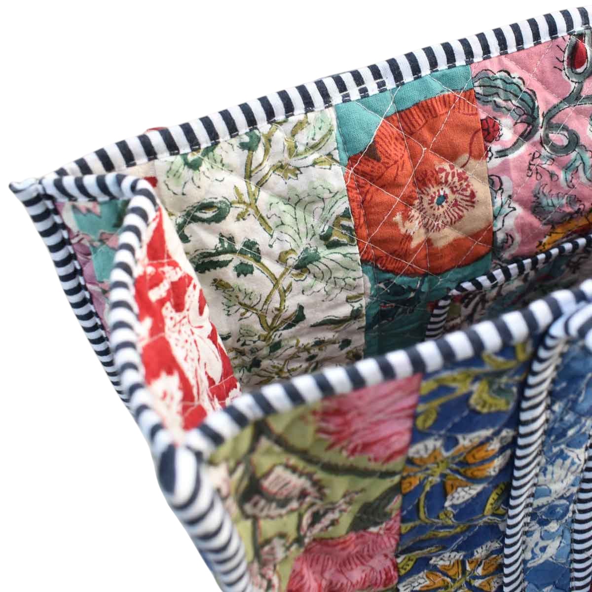 Hand Block Printed Cotton Quilted Tote Bag 251142