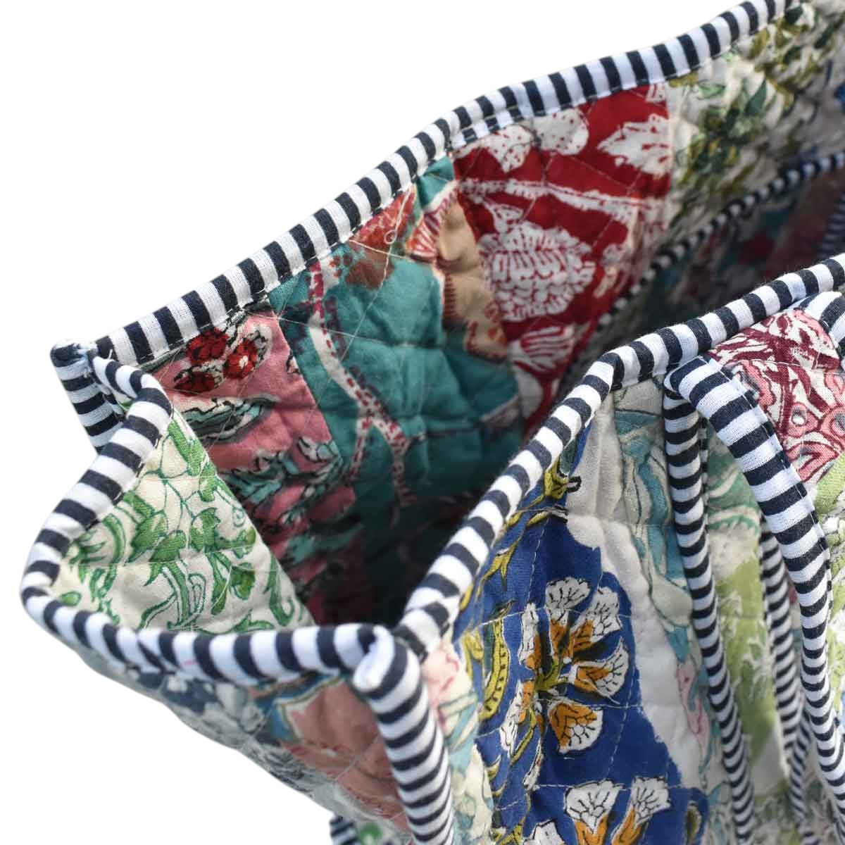 Hand Block Printed Cotton Quilted Tote Bag 251143