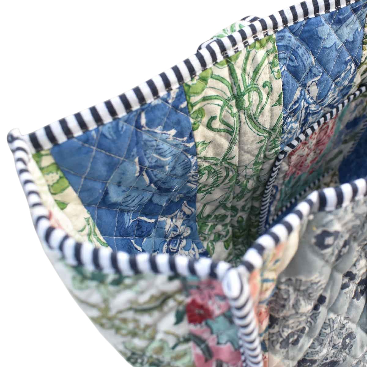 Hand Block Printed Cotton Quilted Tote Bag 251145