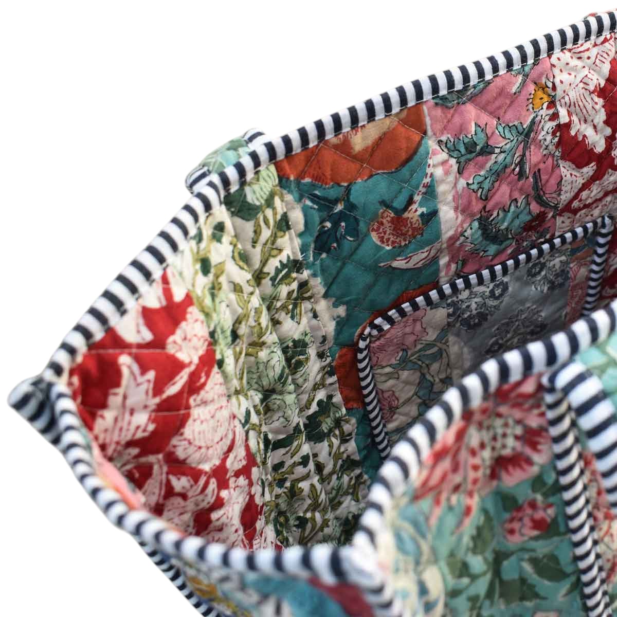 Hand Block Printed Cotton Quilted Tote Bag  251149