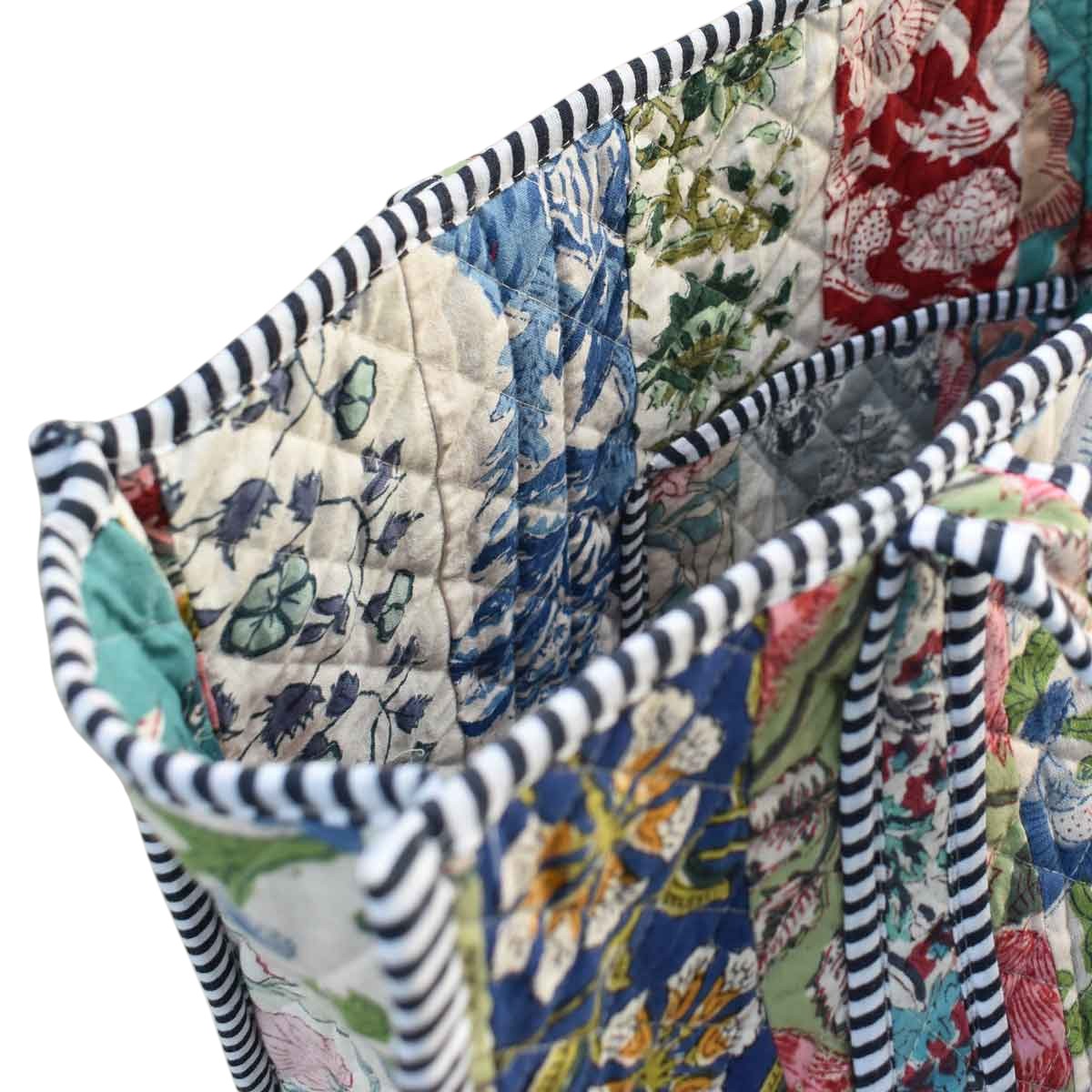 Hand Block Printed Cotton Quilted Tote Bag 251151