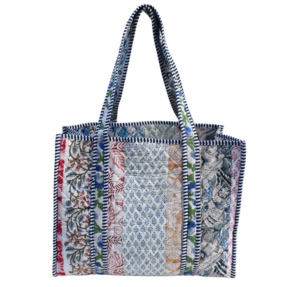 Hand Block Printed Cotton Quilted Tote Bag  251159