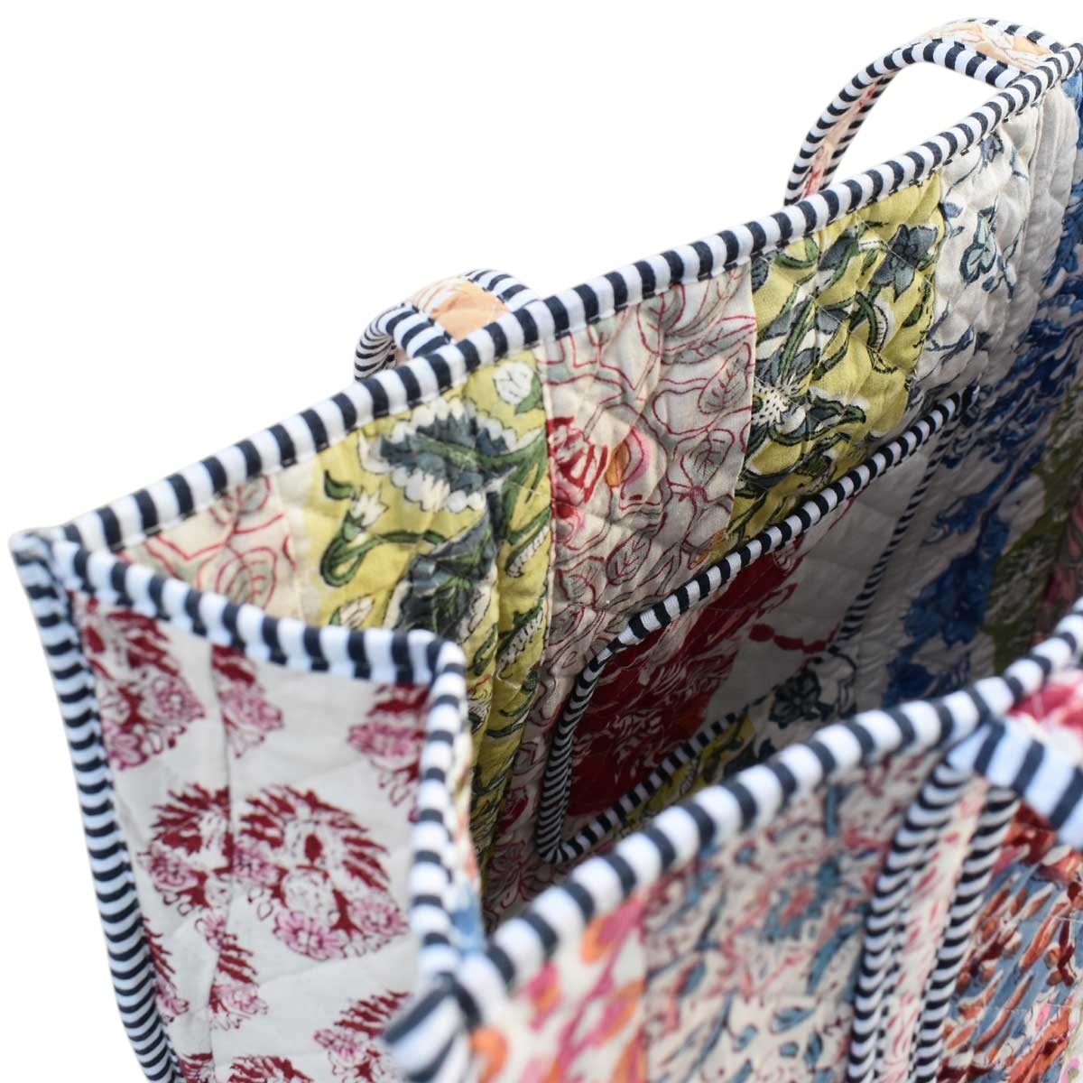 Hand Block Printed Cotton Quilted Tote Bag 251160