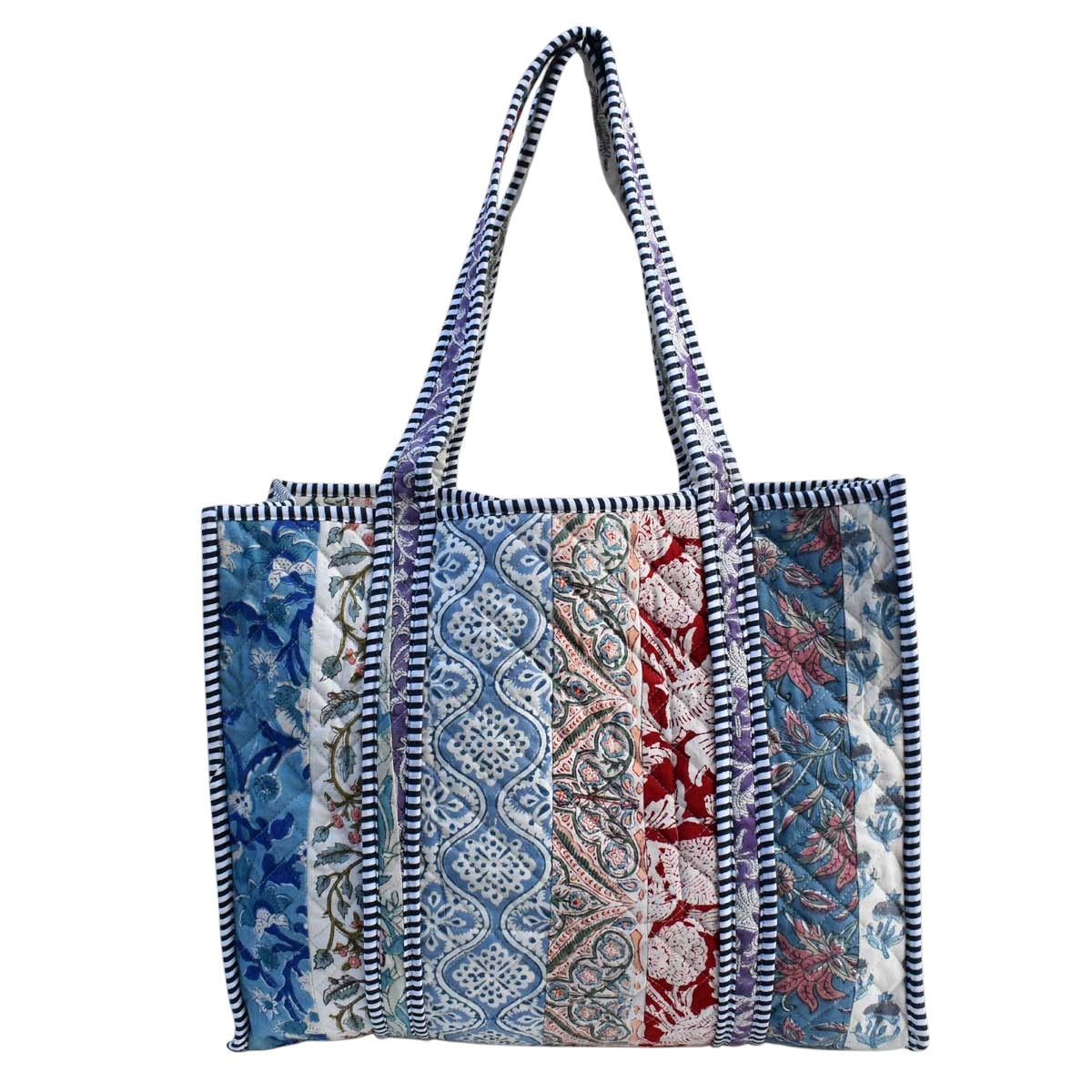 Hand Block Printed Cotton Quilted Tote Bag  251162