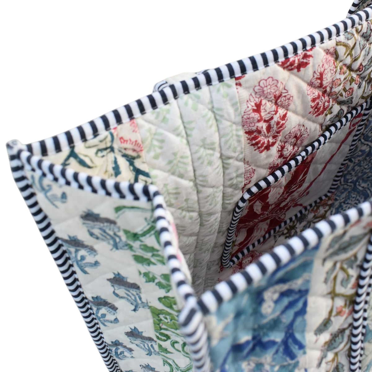 Hand Block Printed Cotton Quilted Tote Bag  251162