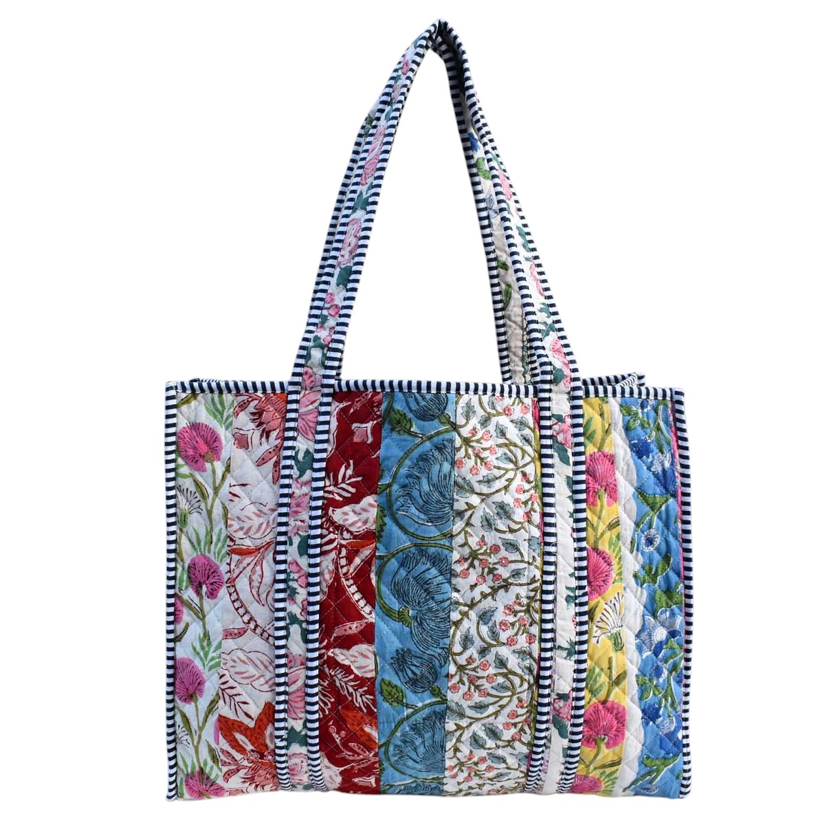 Hand Block Printed Cotton Quilted Tote Bag 251168