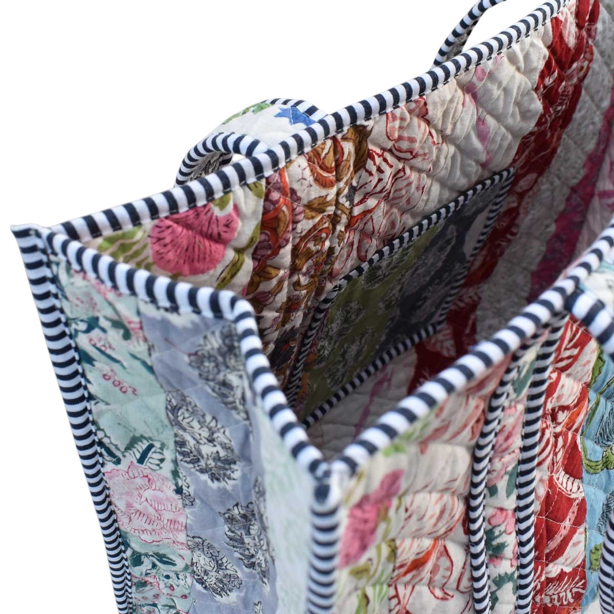 Hand Block Printed Cotton Quilted Tote Bag  251168
