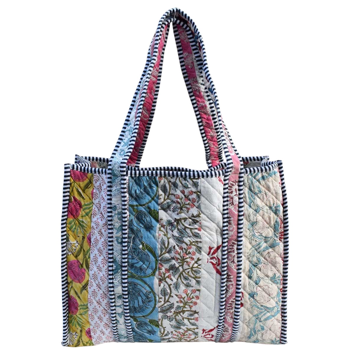 Hand Block Printed Cotton Quilted Tote Bag 251170