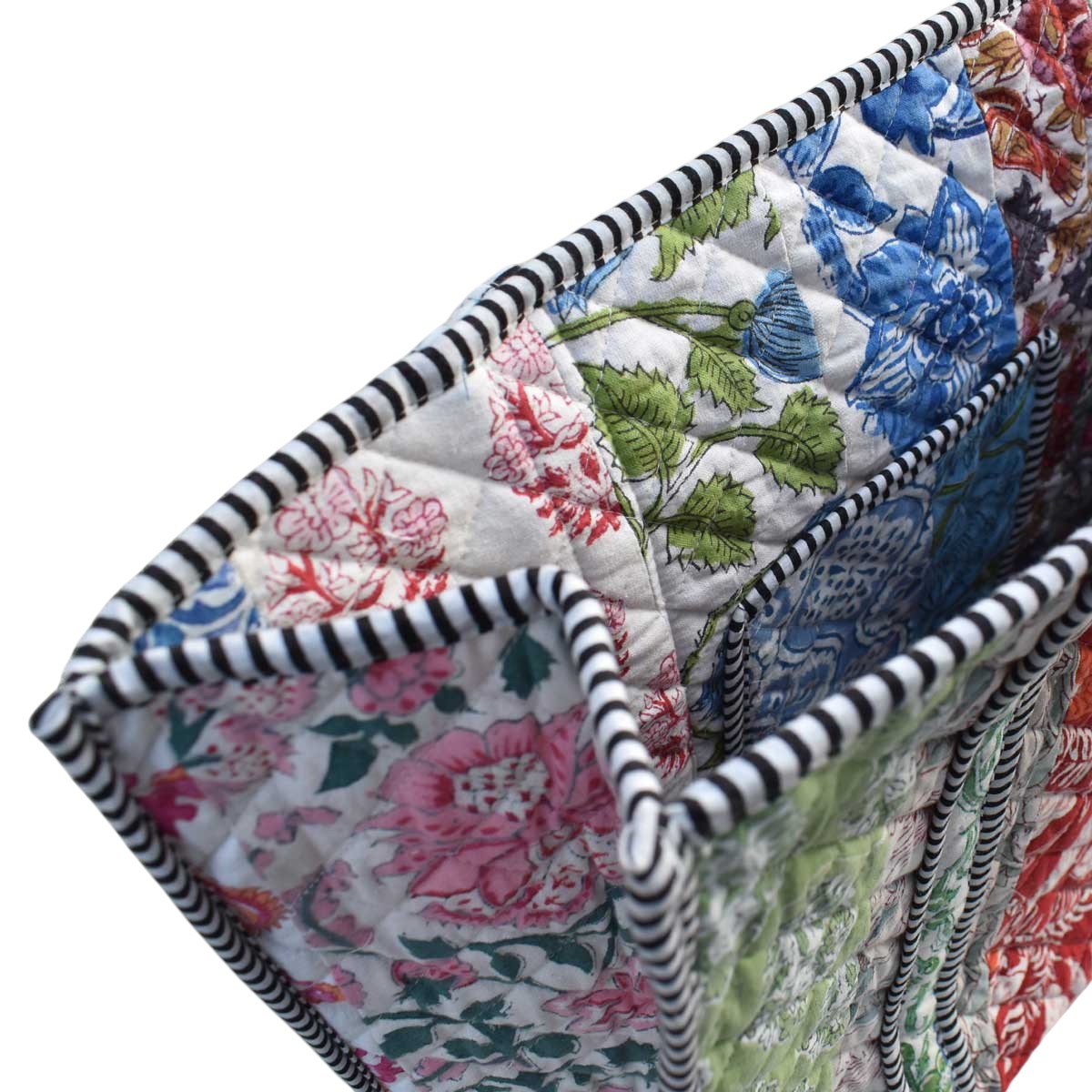 Hand Block Printed Cotton Quilted Tote Bag 251179