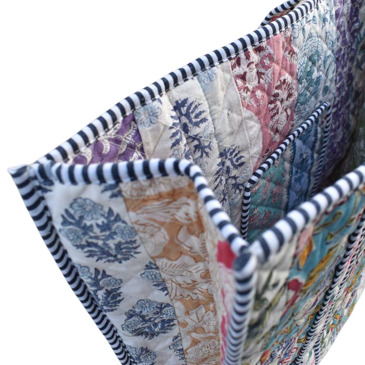 Hand Block Printed Cotton Quilted Tote Bag  251180