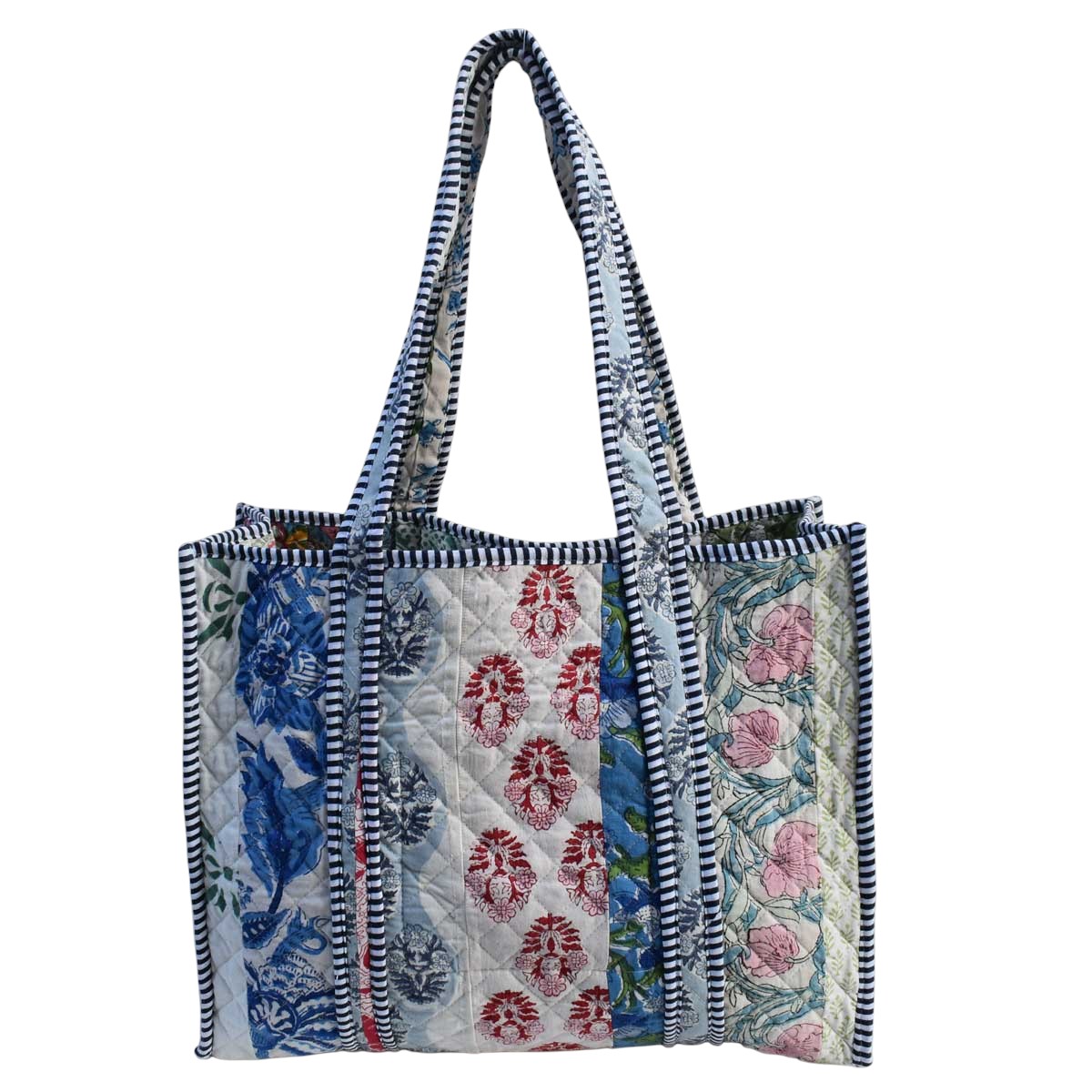 Hand Block Printed Cotton Quilted Tote Bag  251181