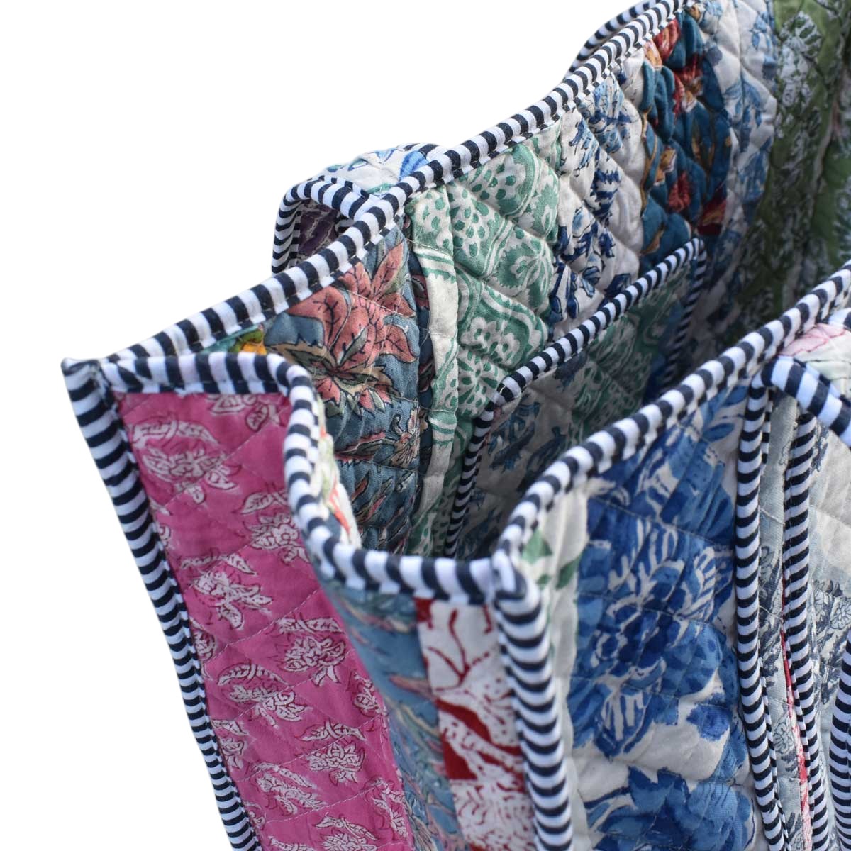 Hand Block Printed Cotton Quilted Tote Bag 251181