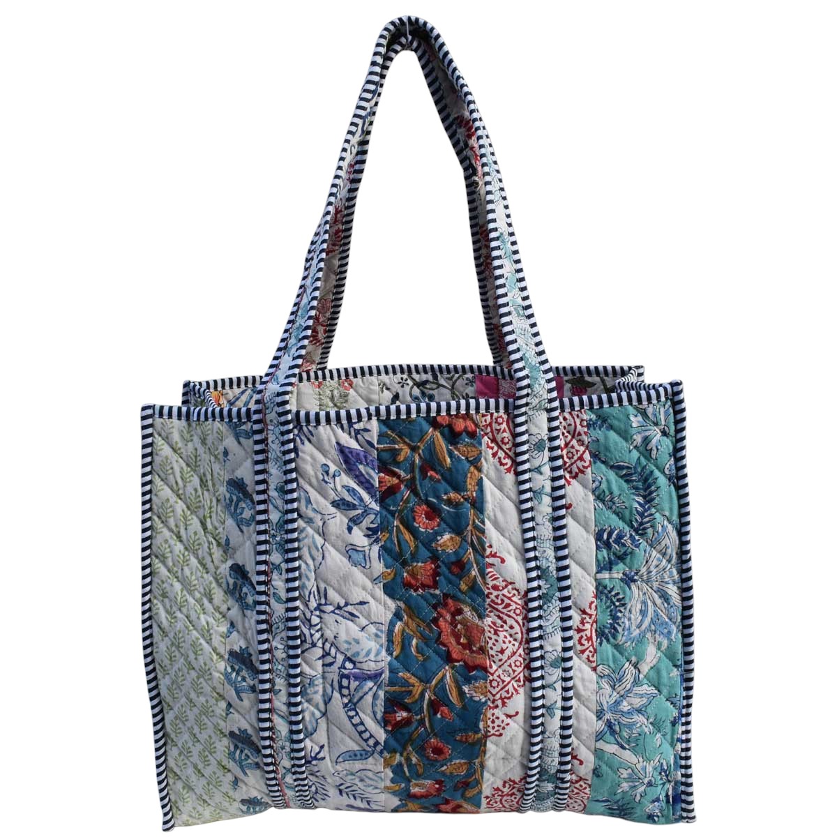 Hand Block Printed Cotton Quilted Tote Bag  251182