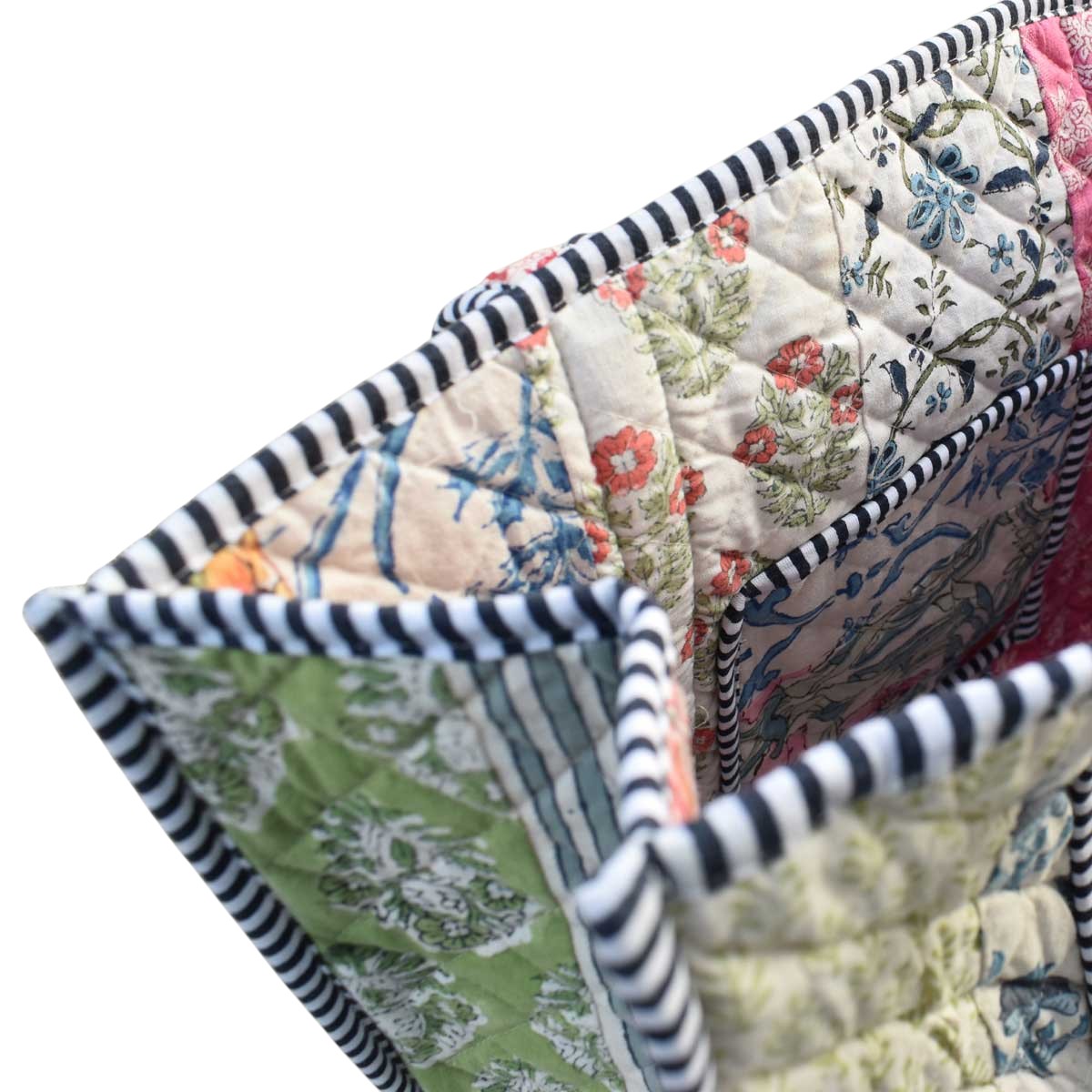 Hand Block Printed Cotton Quilted Tote Bag 251182