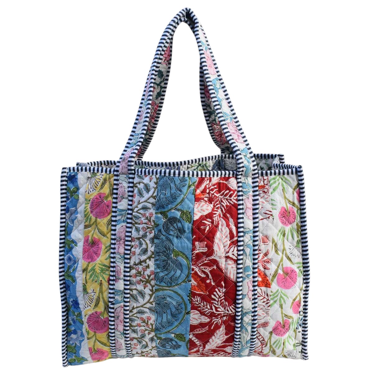 Hand Block Printed Cotton Quilted Tote Bag  251185