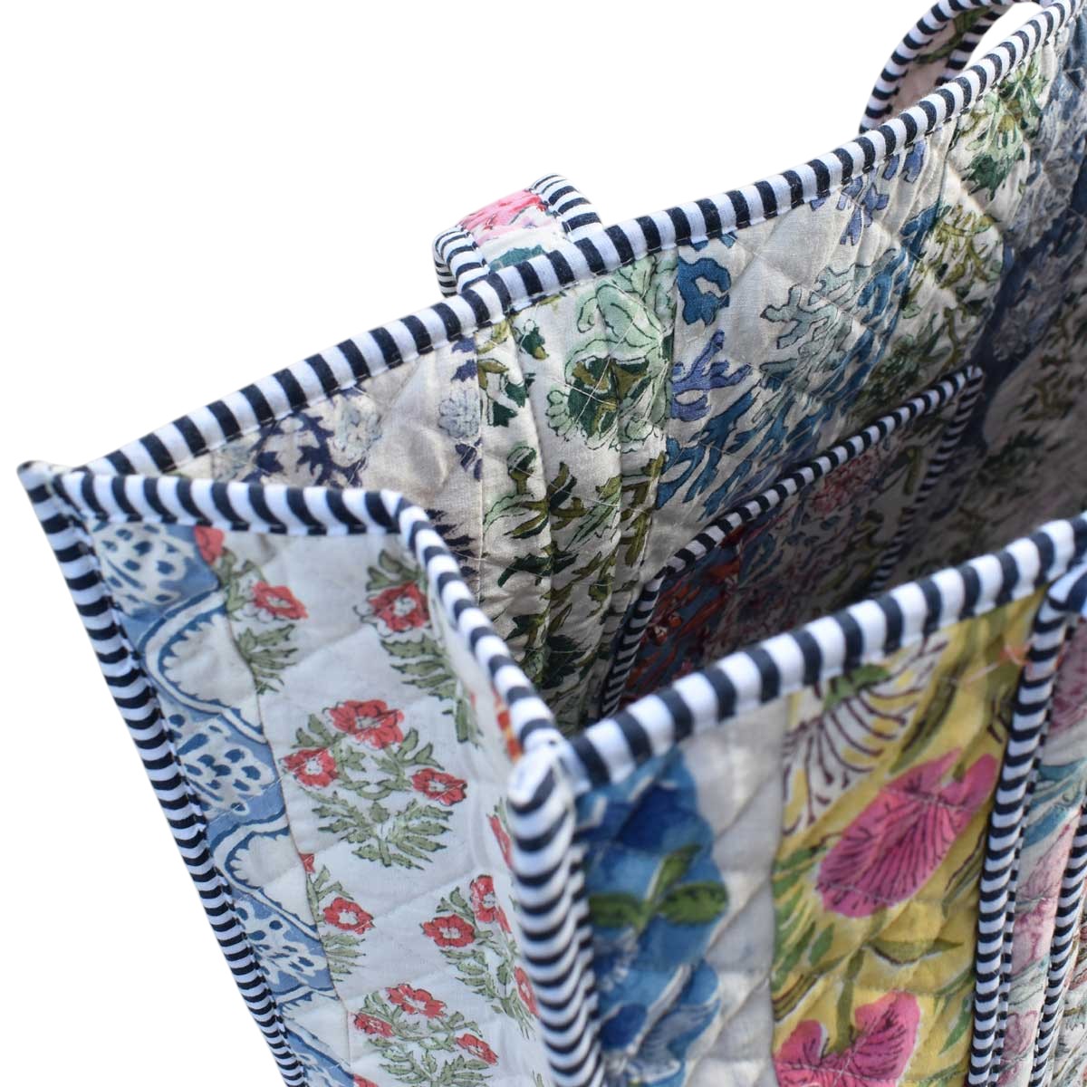 Hand Block Printed Cotton Quilted Tote Bag  251185